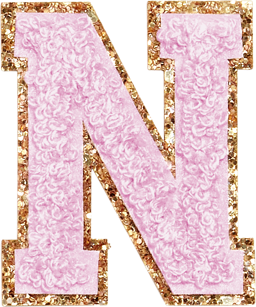 Lilac Glitter Varsity Letter Patches