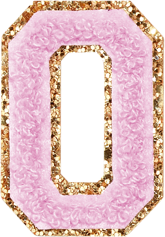 Lilac Glitter Varsity Letter Patches