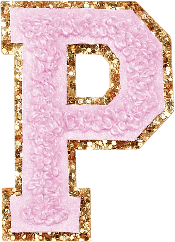 Lilac Glitter Varsity Letter Patches