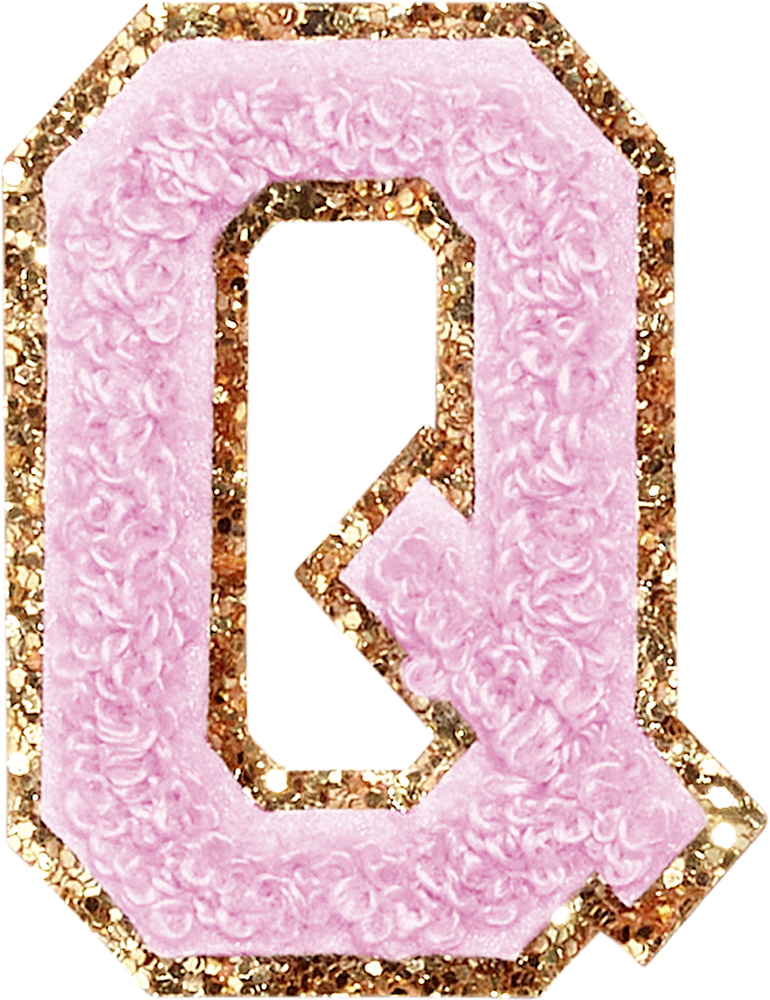 Lilac Glitter Varsity Letter Patches