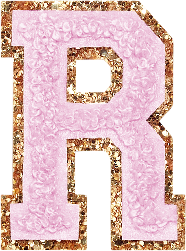 Lilac Glitter Varsity Letter Patches