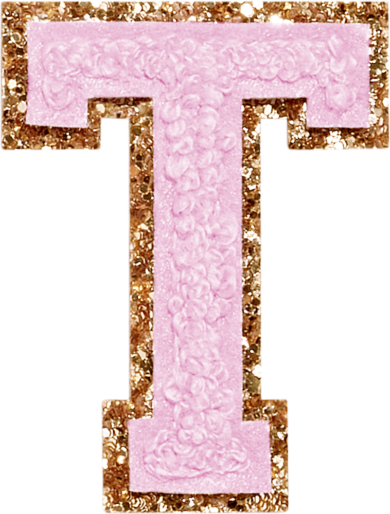 Lilac Glitter Varsity Letter Patches