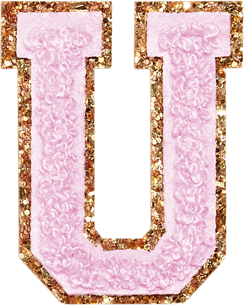 Lilac Glitter Varsity Letter Patches