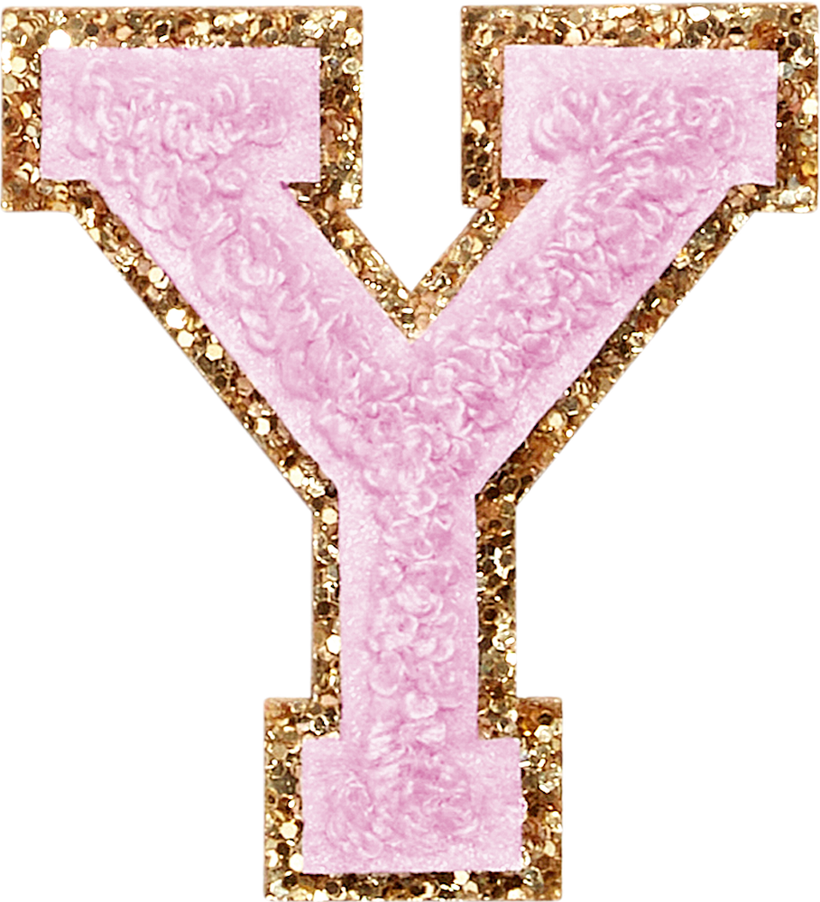Lilac Glitter Varsity Letter Patches