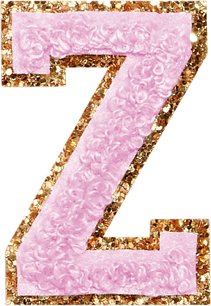 Lilac Glitter Varsity Letter Patches