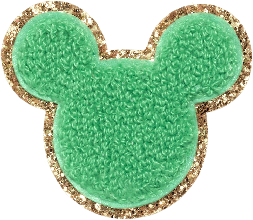 Avocado Disney Mickey Mouse Glitter Patch