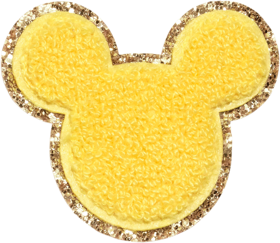 Lemon Disney Mickey Mouse Glitter Patch