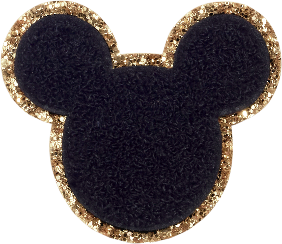 Noir Disney Mickey Mouse Glitter Patch
