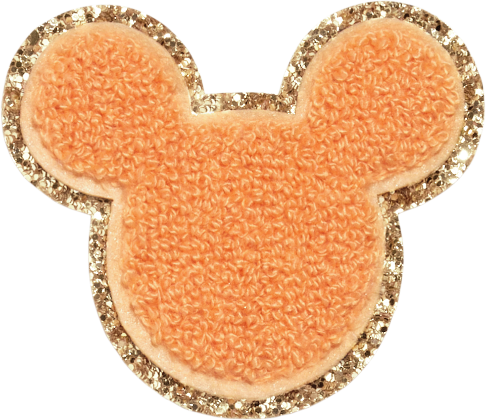 Peach Disney Mickey Mouse Glitter Patch