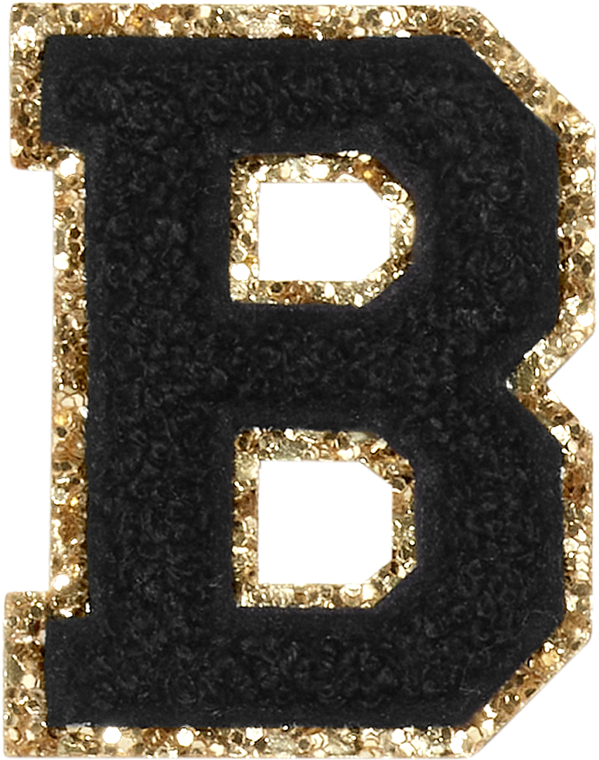 Noir Glitter Varsity Letter Patches