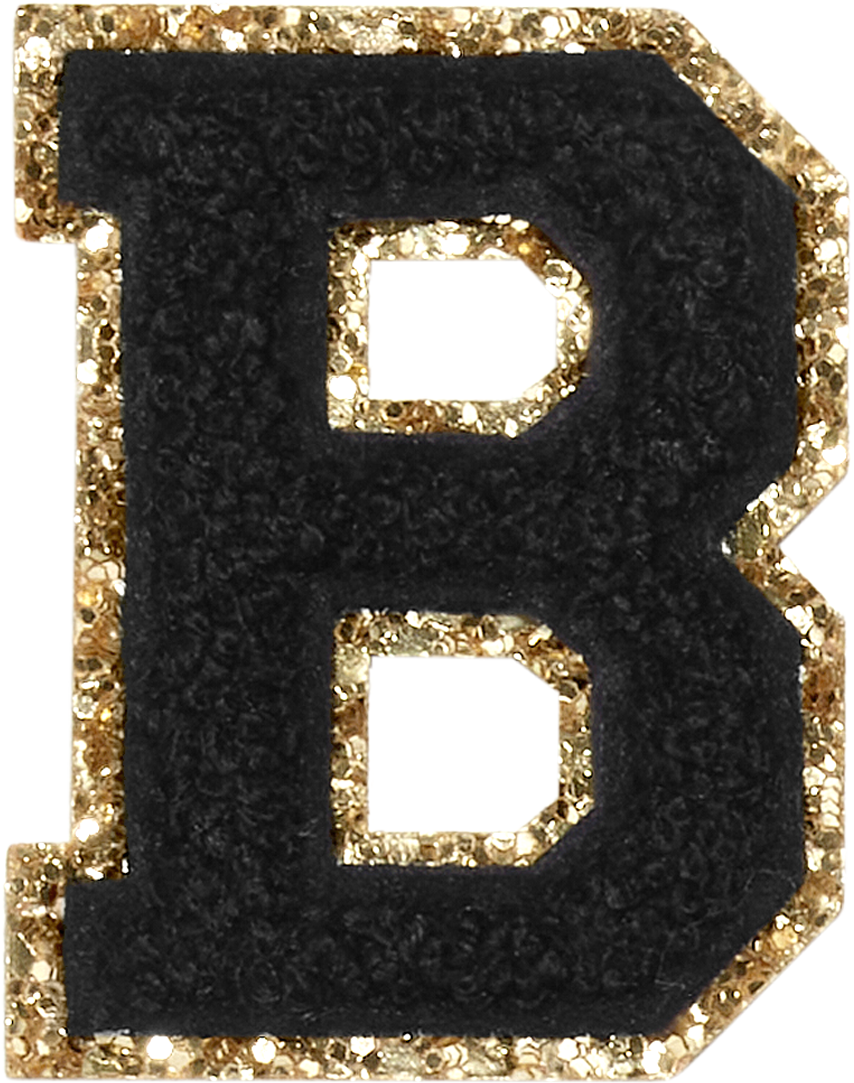 Blake Font Glitter Sparkle Letter Patch Iron or Sew on Vinyl NO
