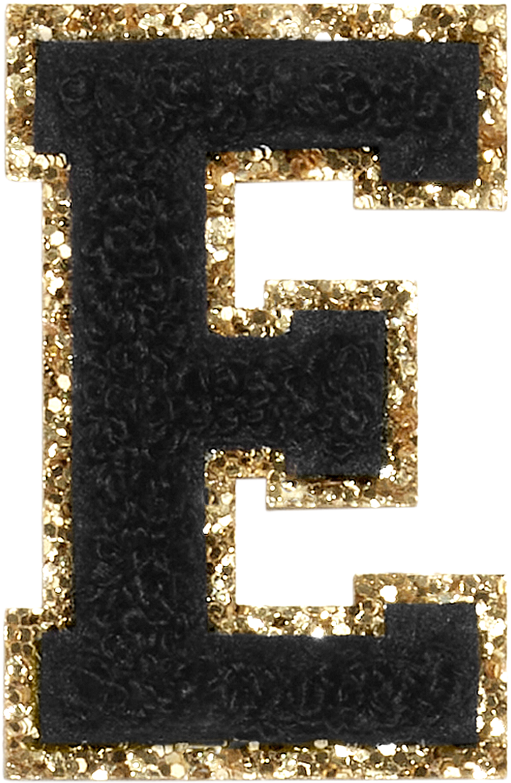 Noir Glitter Varsity Letter Patches