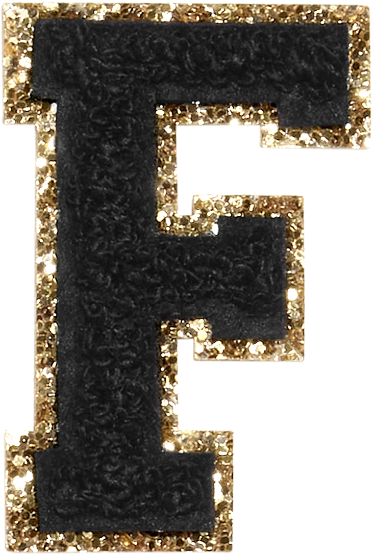 Noir Glitter Varsity Letter Patches