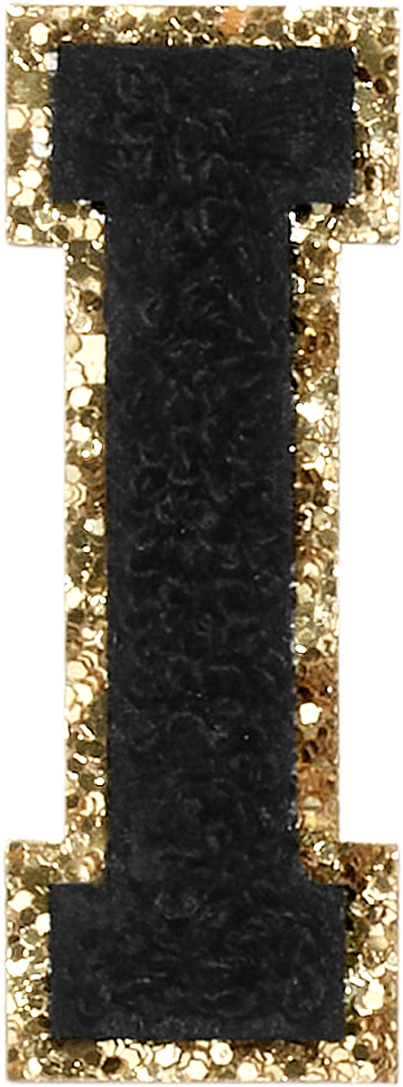 Noir Glitter Varsity Letter Patches
