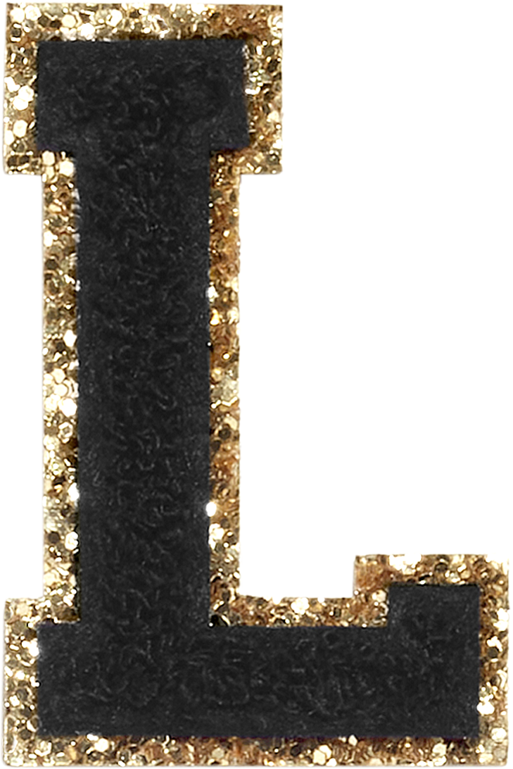 Noir Glitter Varsity Letter Patches