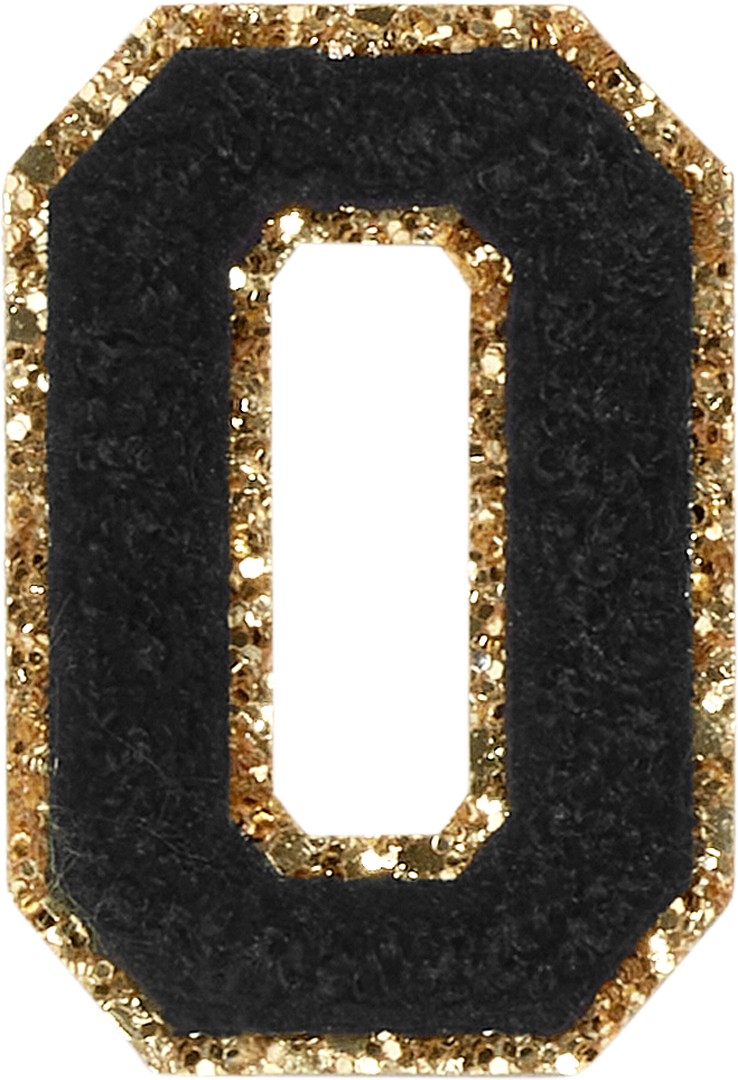 Noir Glitter Varsity Letter Patches