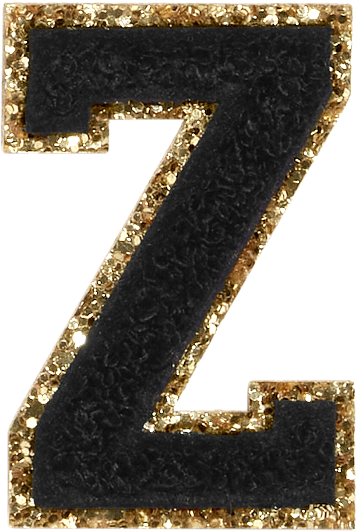 Noir Glitter Varsity Letter Patches