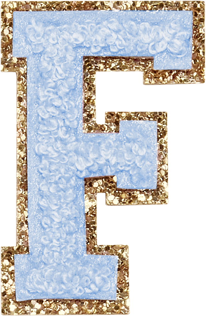 Periwinkle Glitter Varsity Letter Patches