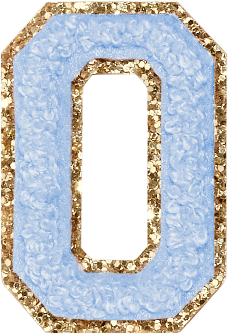 Periwinkle Glitter Varsity Letter Patches