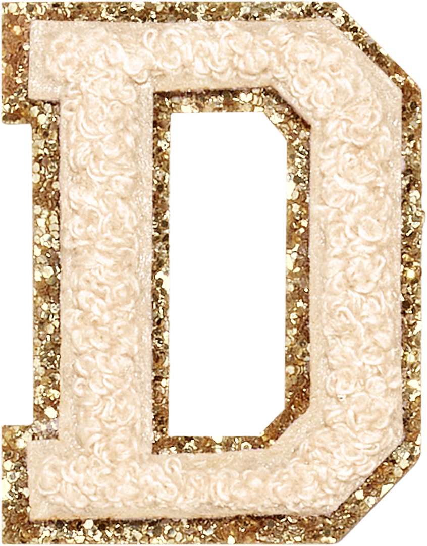 Sand Glitter Varsity Letter Patches