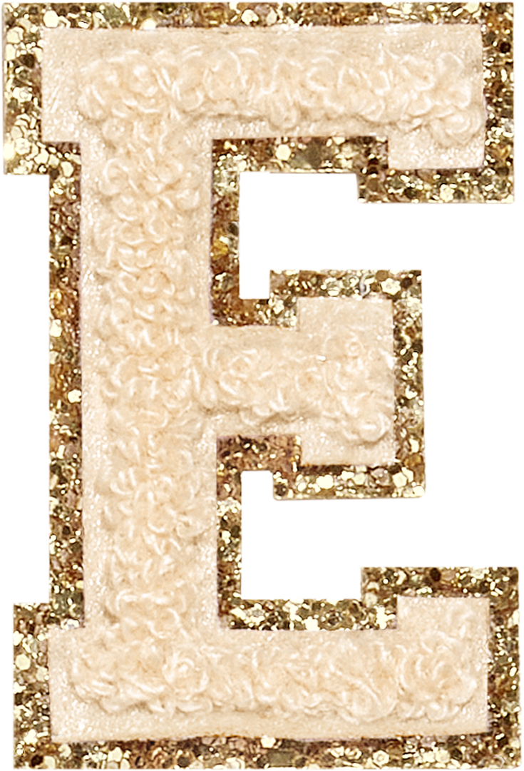 Sand Glitter Varsity Letter Patches