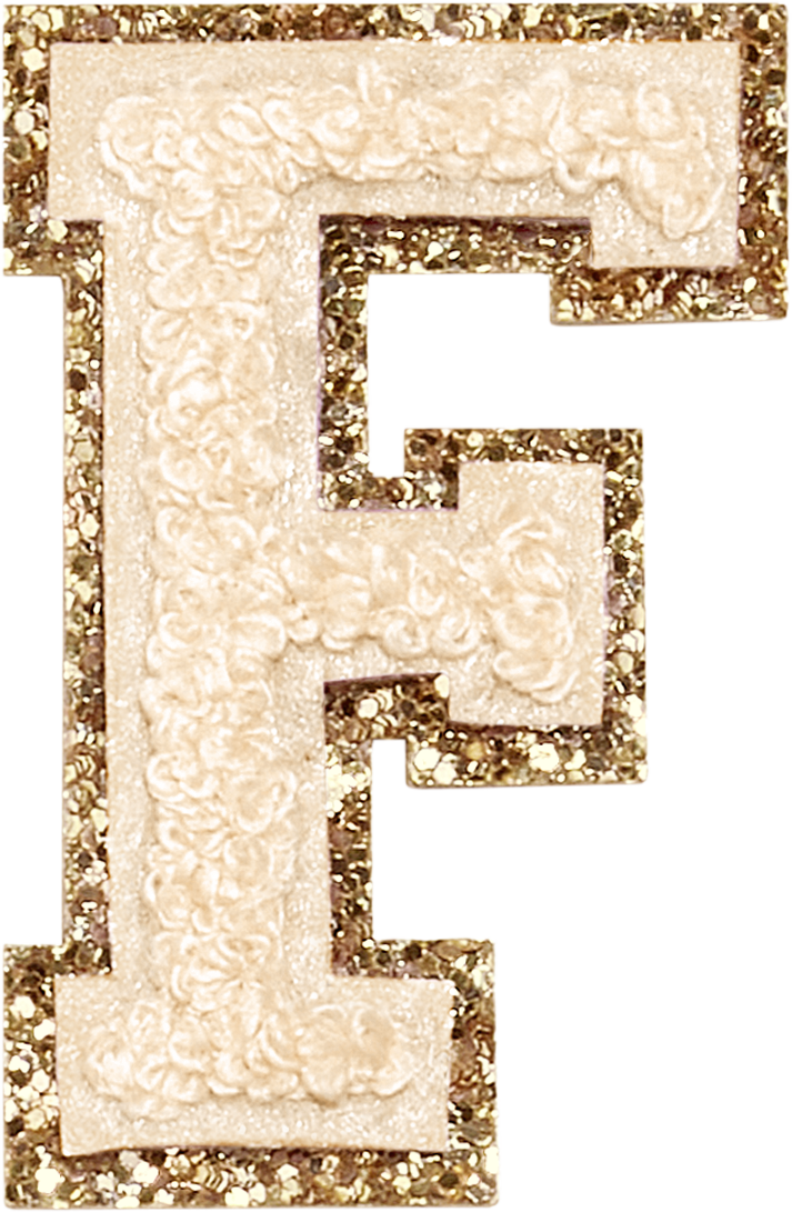 Sand Glitter Varsity Letter Patches