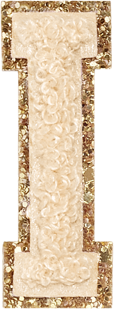 Sand Glitter Varsity Letter Patches
