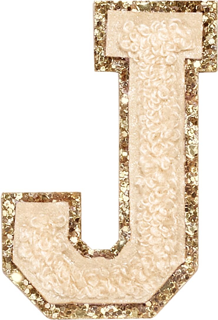 Sand Glitter Varsity Letter Patches