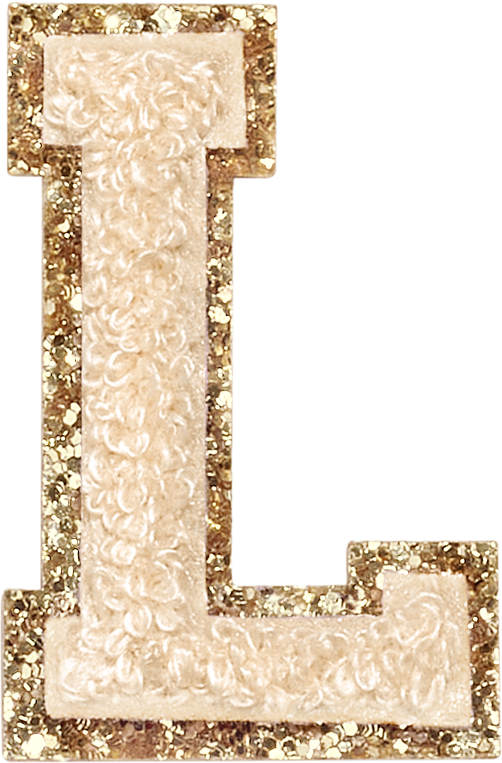 Sand Glitter Varsity Letter Patches