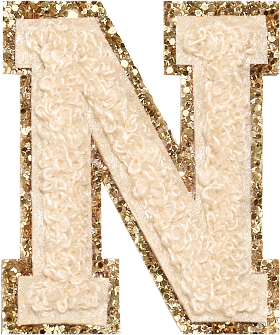 Sand Glitter Varsity Letter Patches