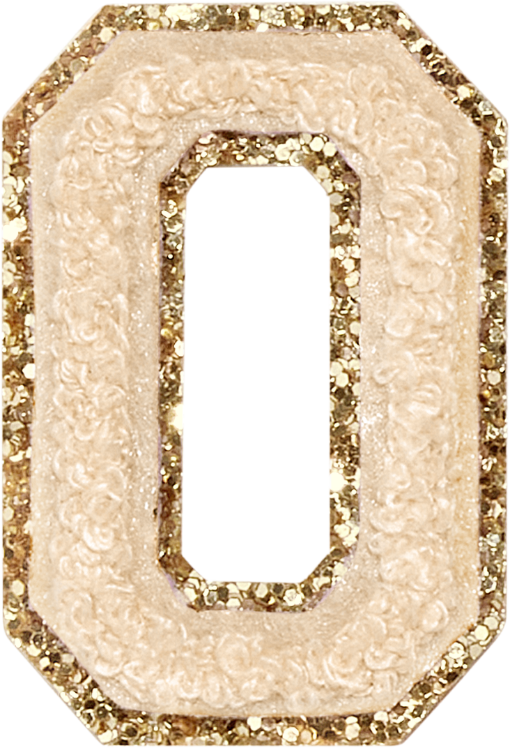 Sand Glitter Varsity Letter Patches