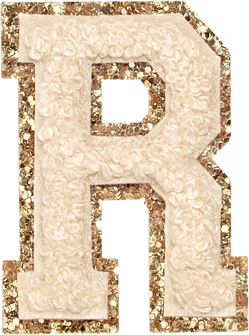 Sand Glitter Varsity Letter Patches
