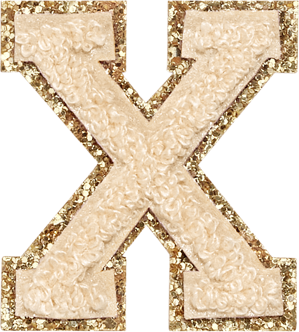 Sand Glitter Varsity Letter Patches