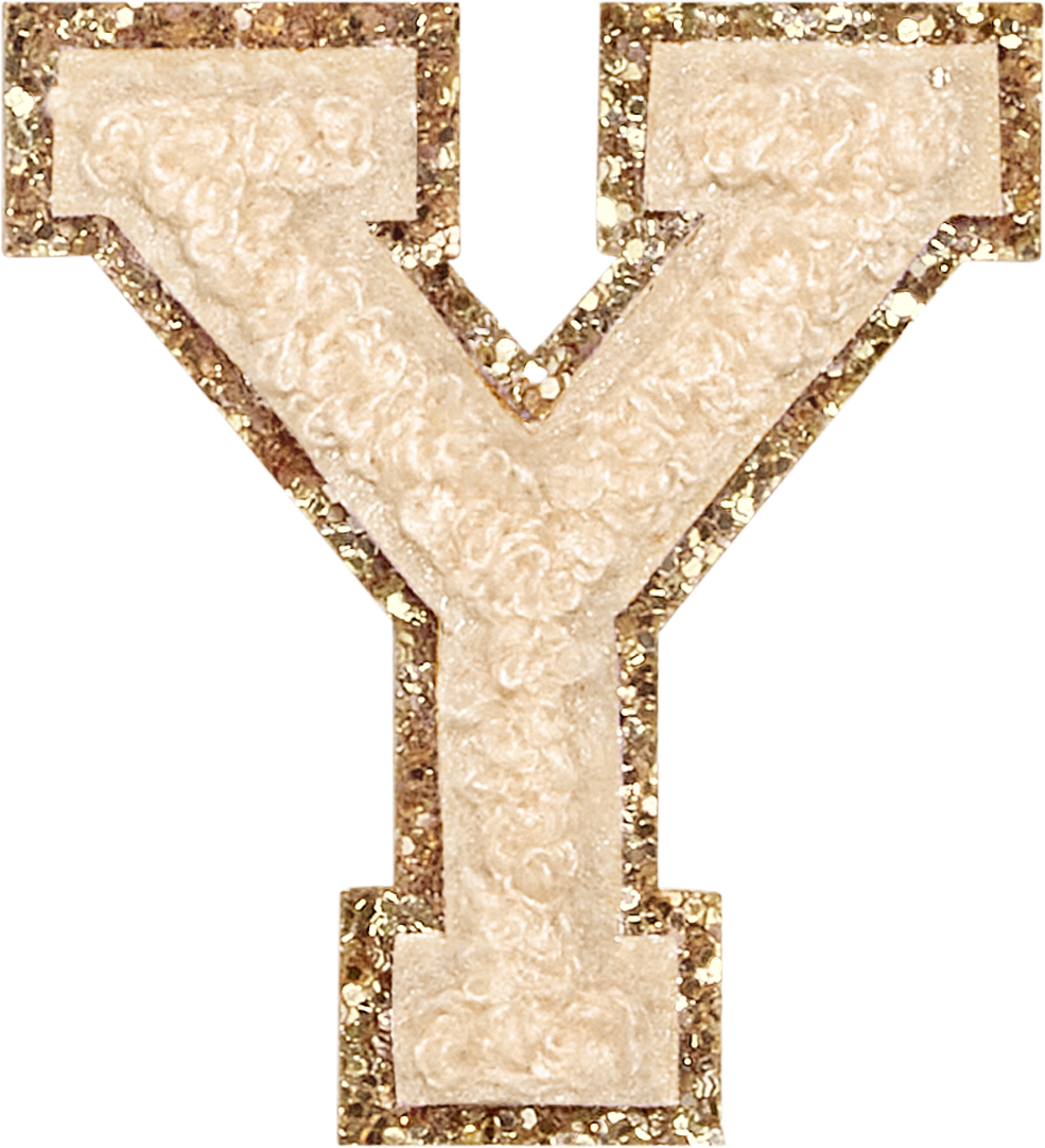 Sand Glitter Varsity Letter Patches