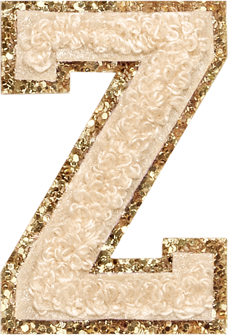 Sand Glitter Varsity Letter Patches