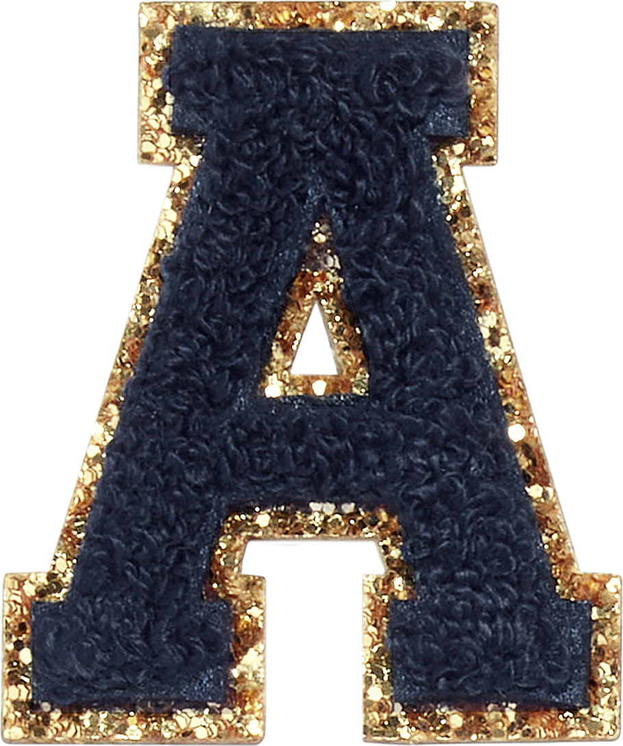 Sapphire Glitter Varsity Letter Patches