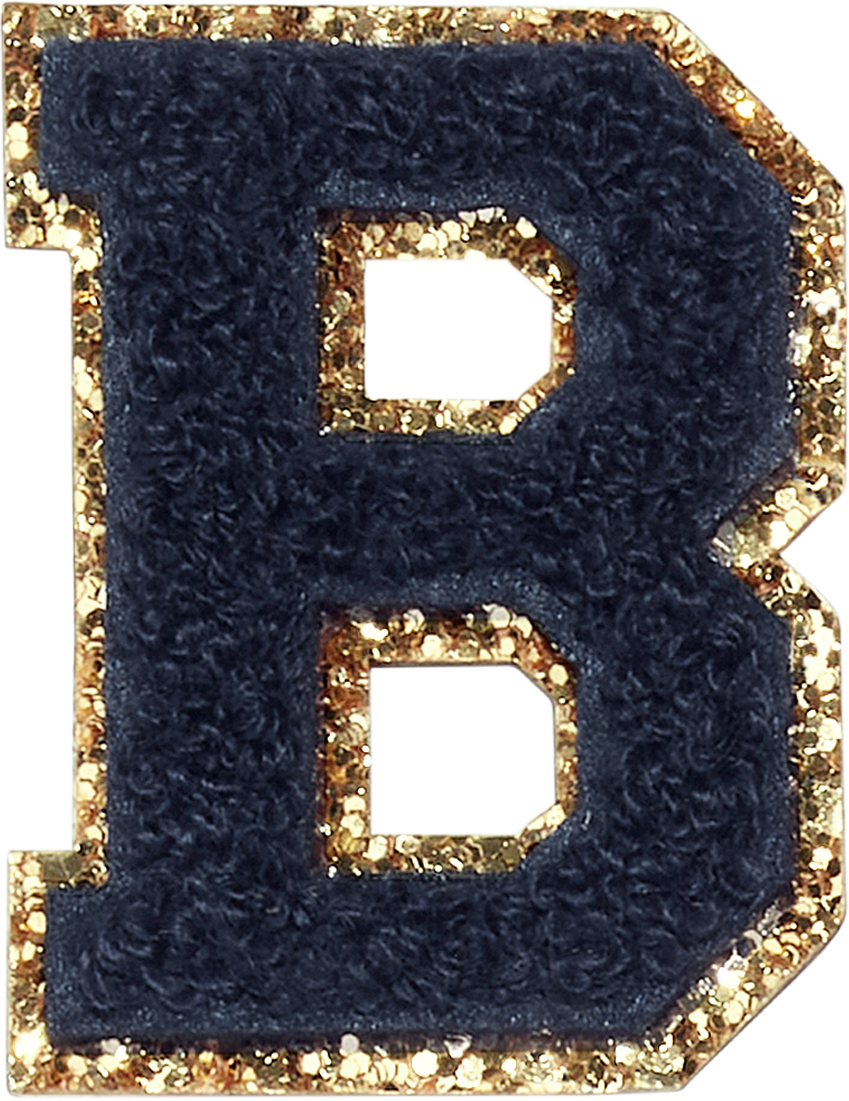 Sapphire Glitter Varsity Letter Patches