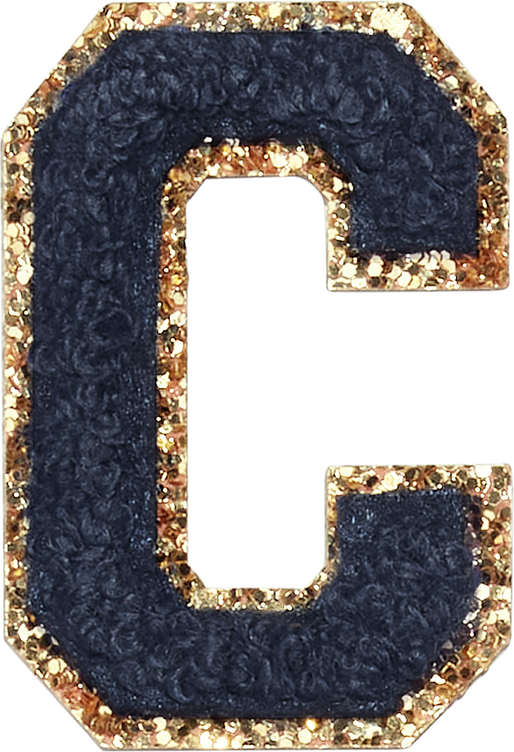 Sapphire Glitter Varsity Letter Patches