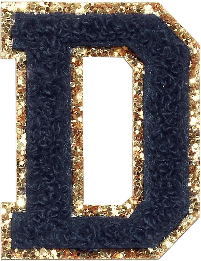 Sapphire Glitter Varsity Letter Patches