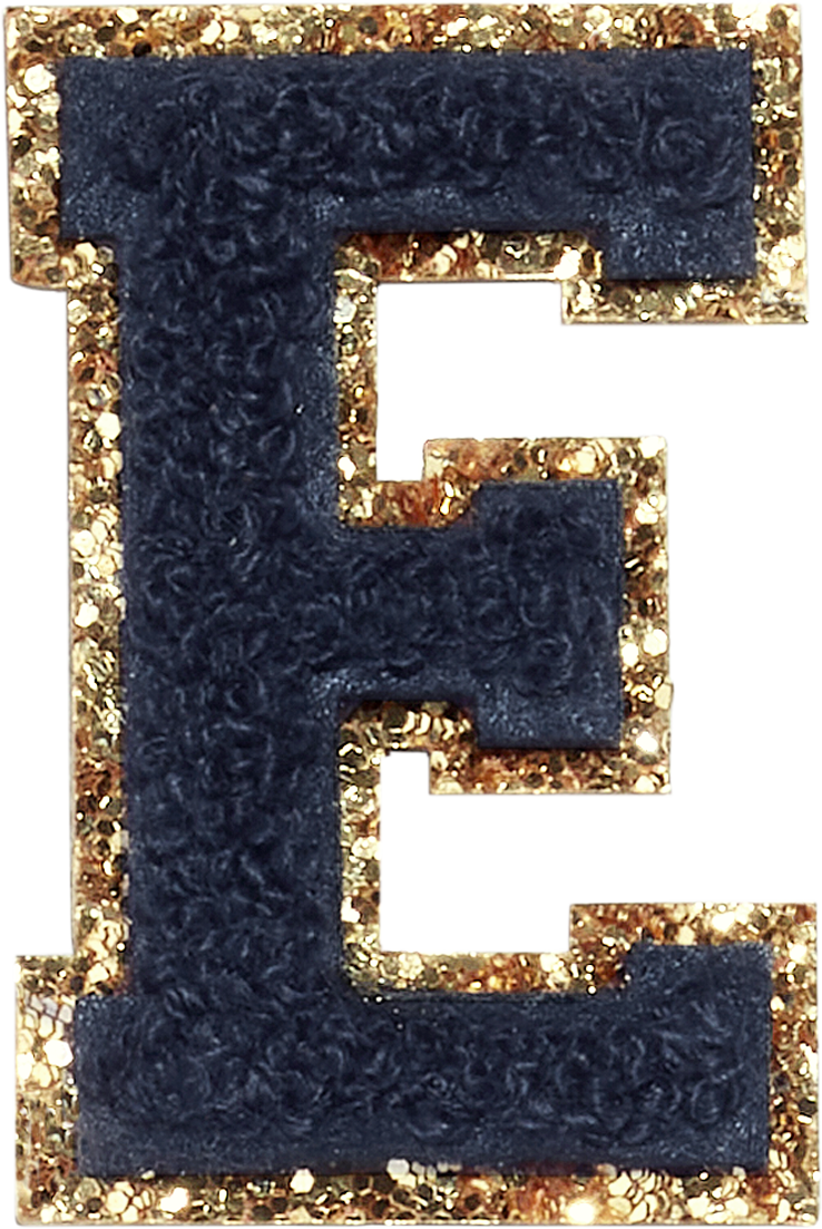 Sapphire Glitter Varsity Letter Patches