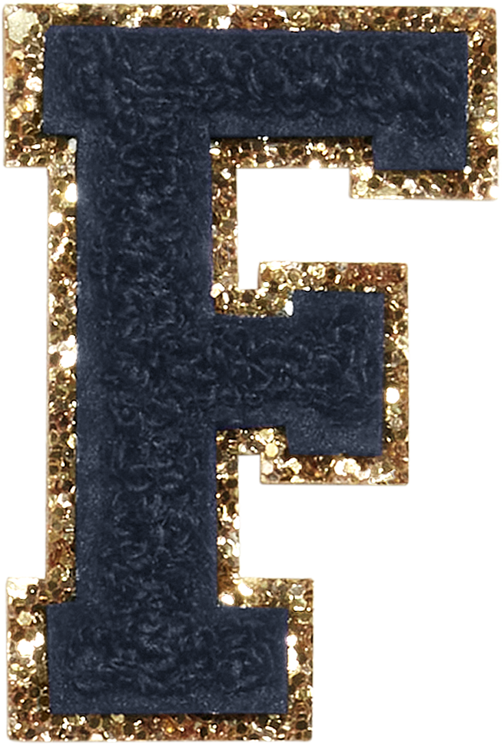 Sapphire Glitter Varsity Letter Patches