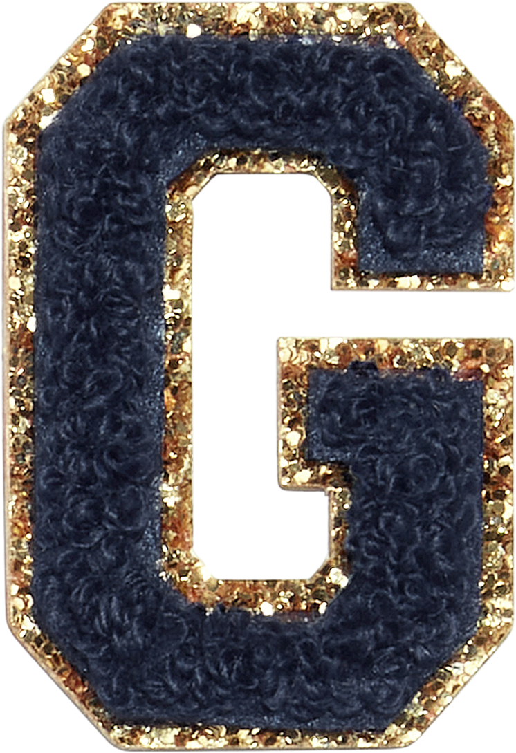 Sapphire Glitter Varsity Letter Patches