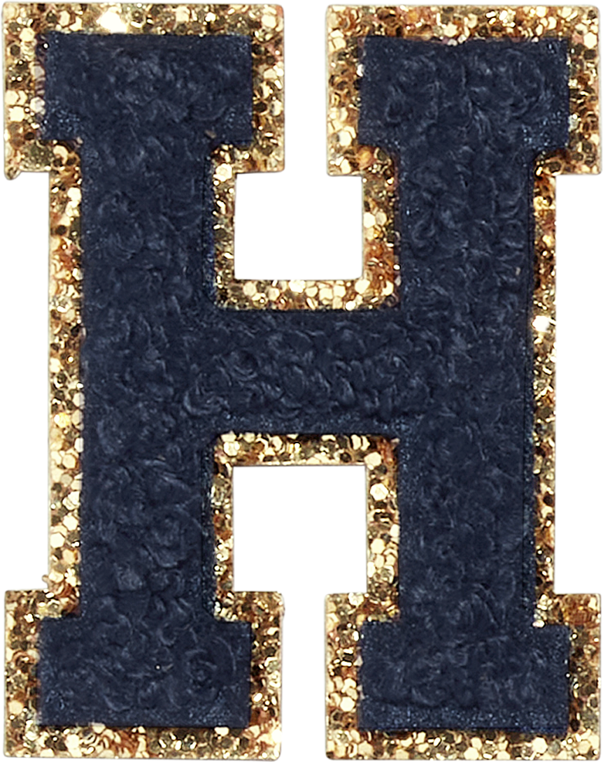 Sapphire Glitter Varsity Letter Patches