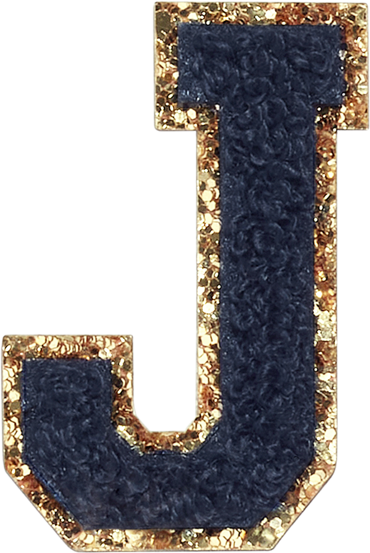 Sapphire Glitter Varsity Letter Patches