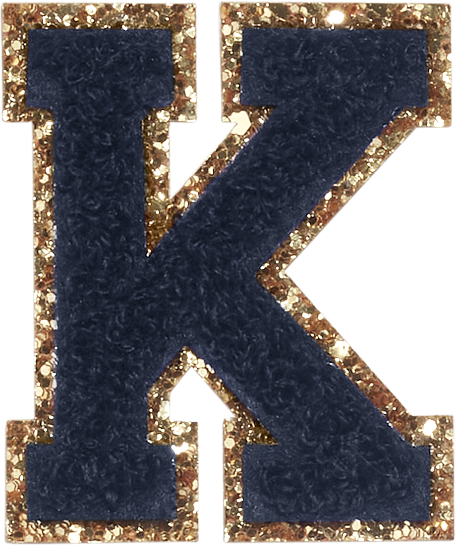 Sapphire Glitter Varsity Letter Patches