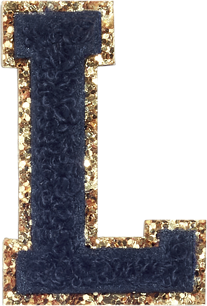 Sapphire Glitter Varsity Letter Patches