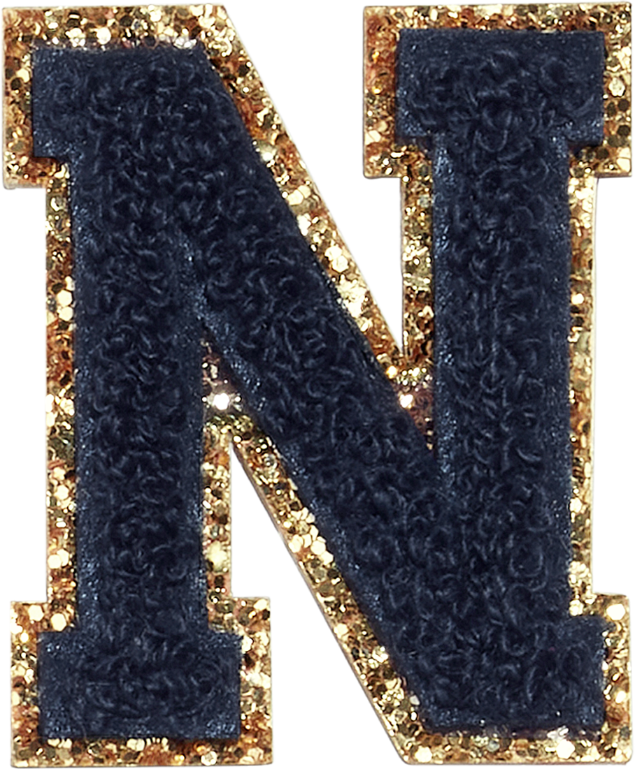 Sapphire Glitter Varsity Letter Patches