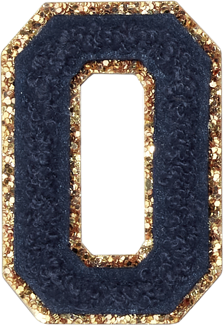 Sapphire Glitter Varsity Letter Patches