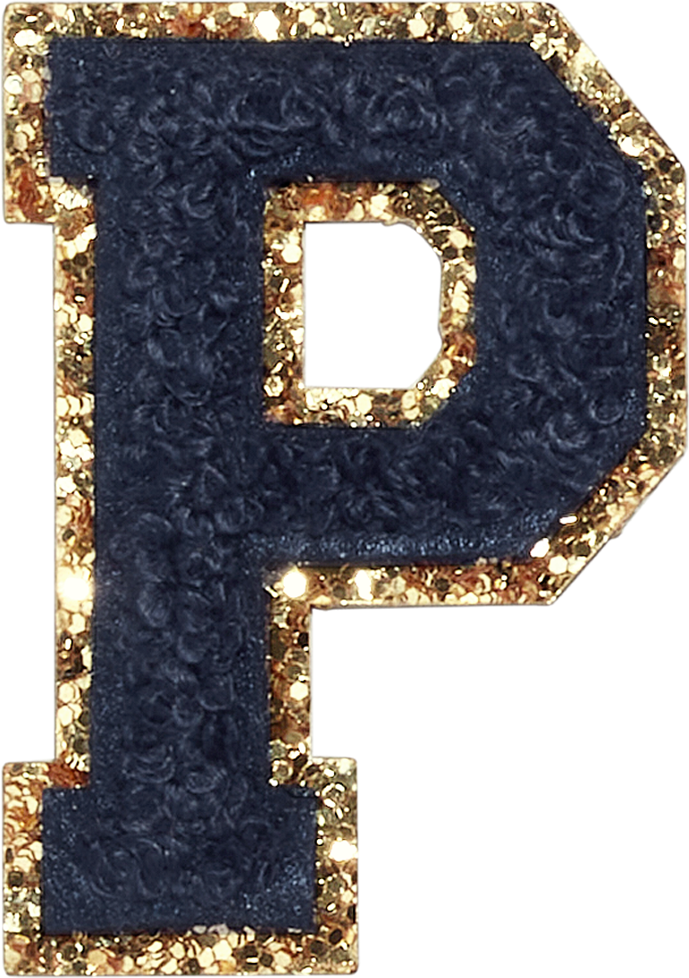 Sapphire Glitter Varsity Letter Patches