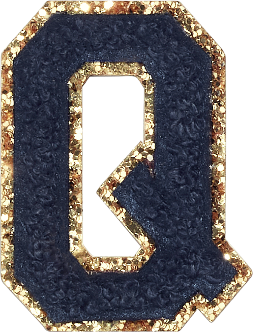 Sapphire Glitter Varsity Letter Patches